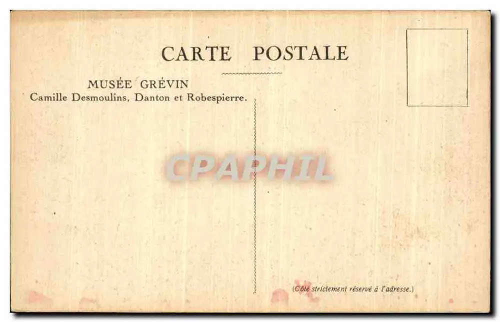 Camille Desmoulins, Danton y Robespierre — Museo Grévin - Reverso