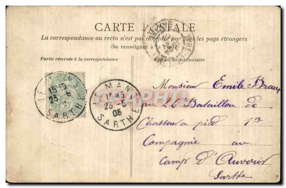 Scène de Caserne — La sortie de la soupe — Imprimerie des Brains et Cie, Nantes - Rückseite