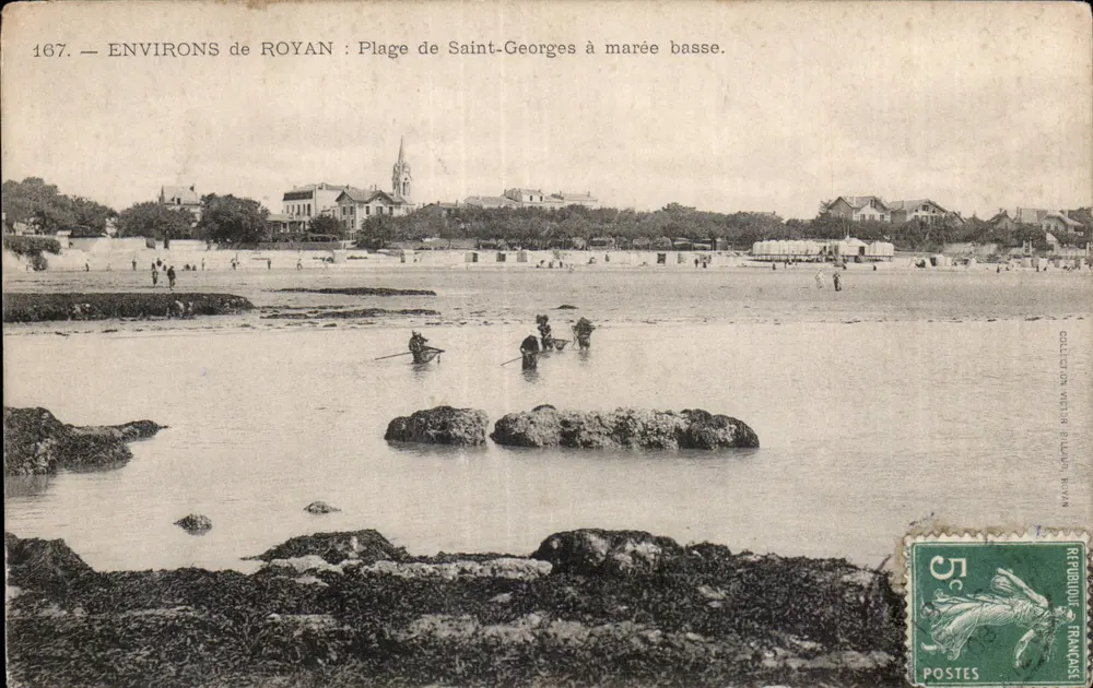 Praia de Saint-Georges com maré baixa — Regiões de Royan — Coleção Victor Béjat Royan - Frente