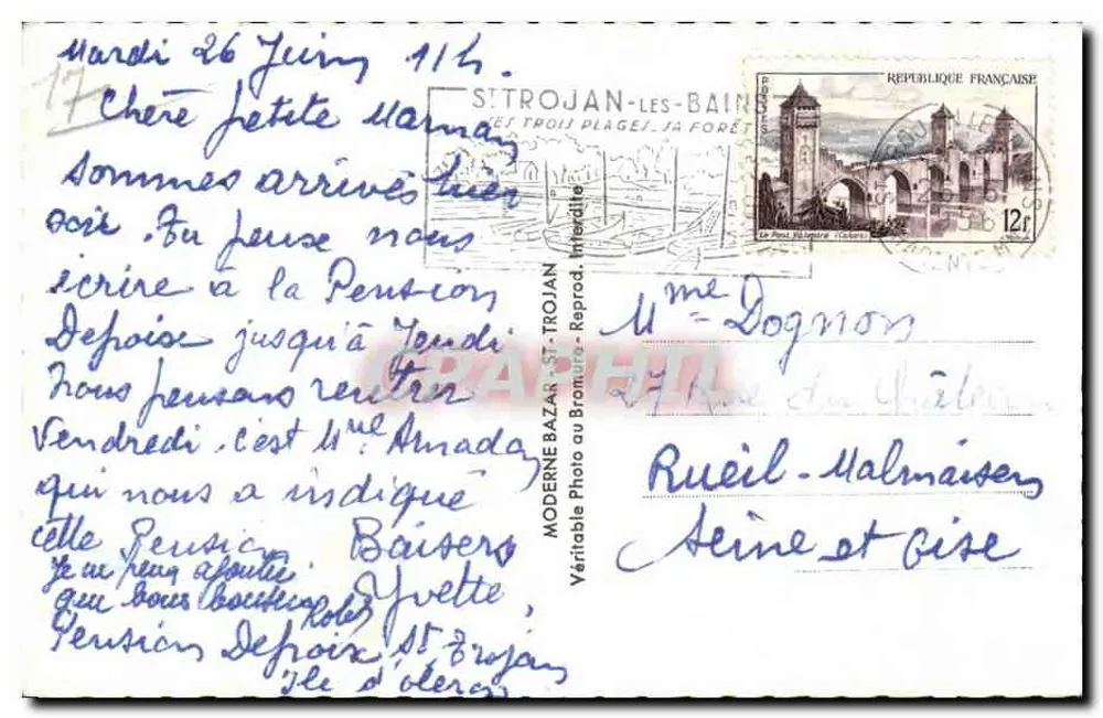 Saint-Trojan-les-Bains — Lembrete de S. Trojans — Editor Elcée - Verso