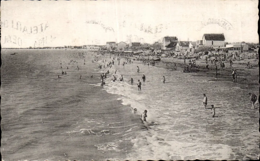 Châtelaillyon — Vista generale della Spiaggia a marea alta — Cie des Arts Photomécaniques, Parigi - Recto