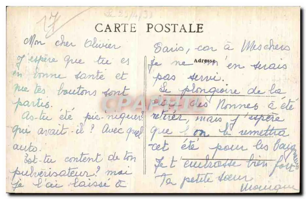 Meschers-les-Bains — A Praia — Cliché Le Gulastrunec, Saujon - Verso
