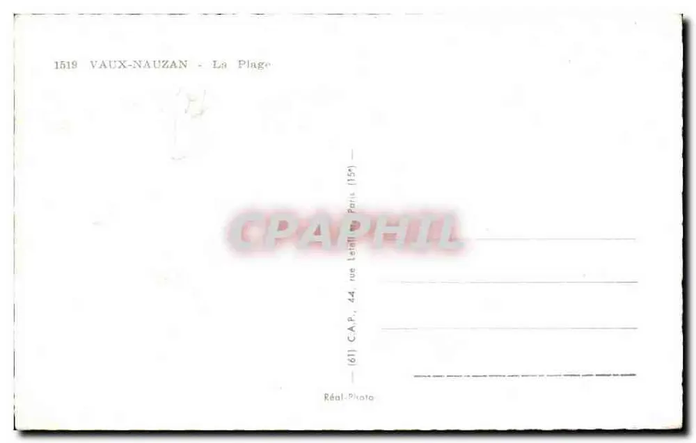 Vaux-Naouzan — A Praia — Réal-Photo, n°1519 - Verso