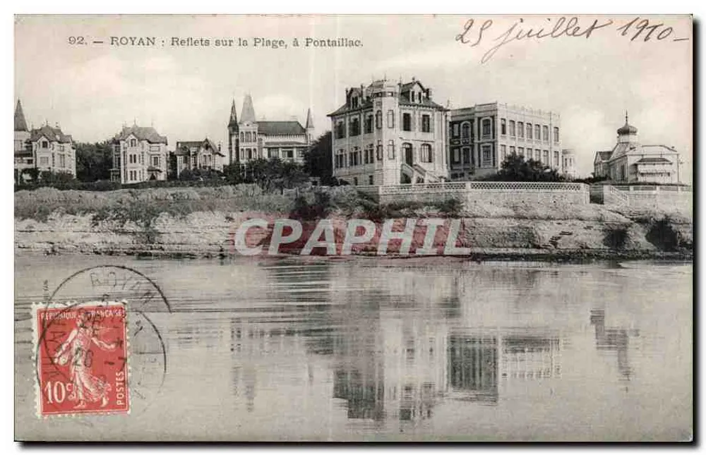 ROYAN : Reflet na Praia, em Pontaillac — editor desconhecido, n° 92 - Frente