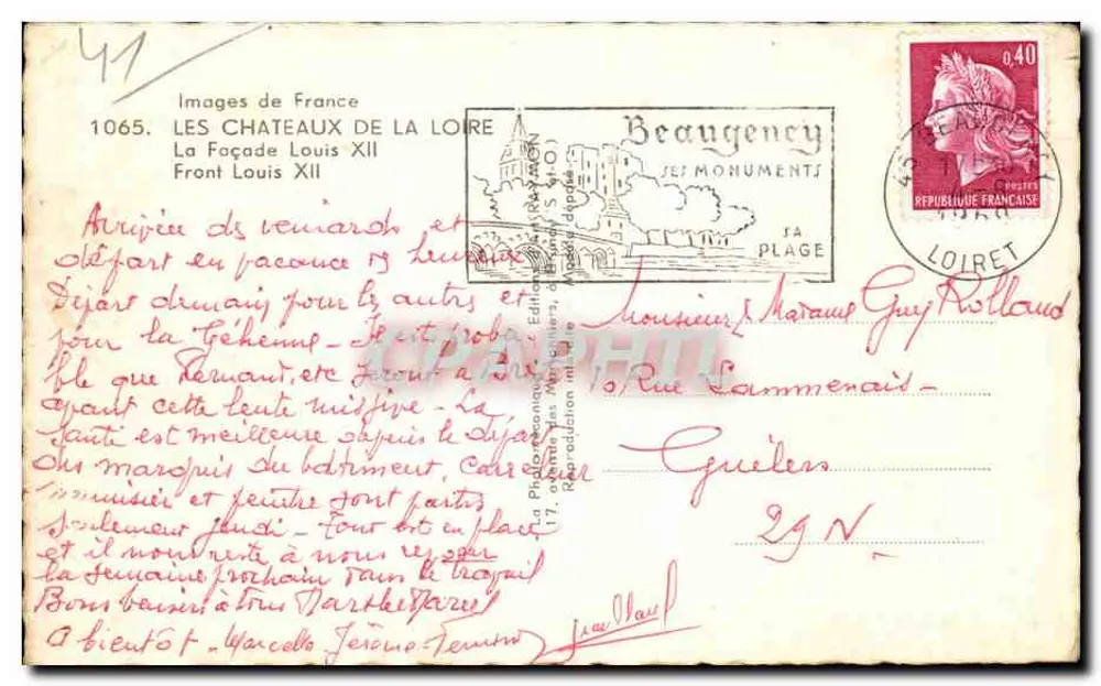Blois — Castelo de Blois — editor Raymon - Verso