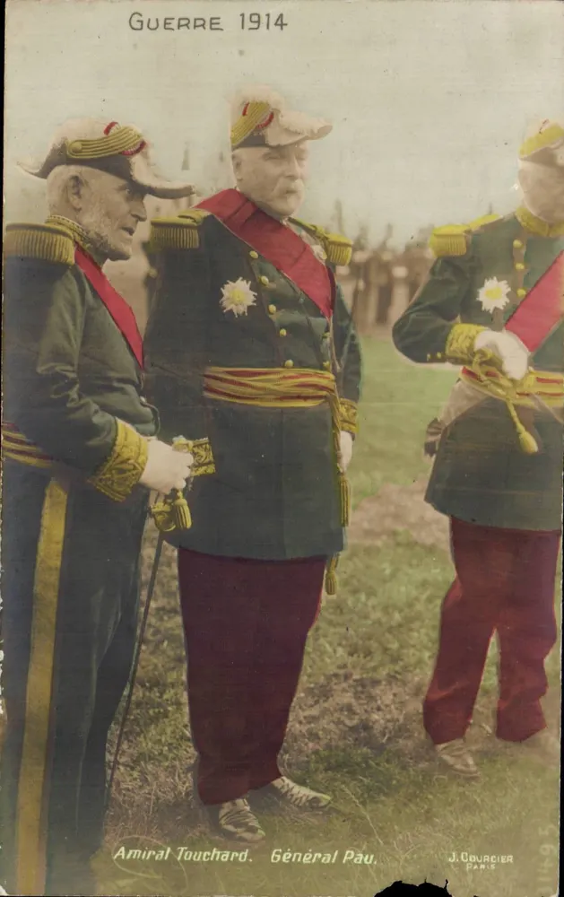 Amiral Touchard e Geral Pau — Guerra 1914 — J. Courcier Paris, n° 3649 - Frente