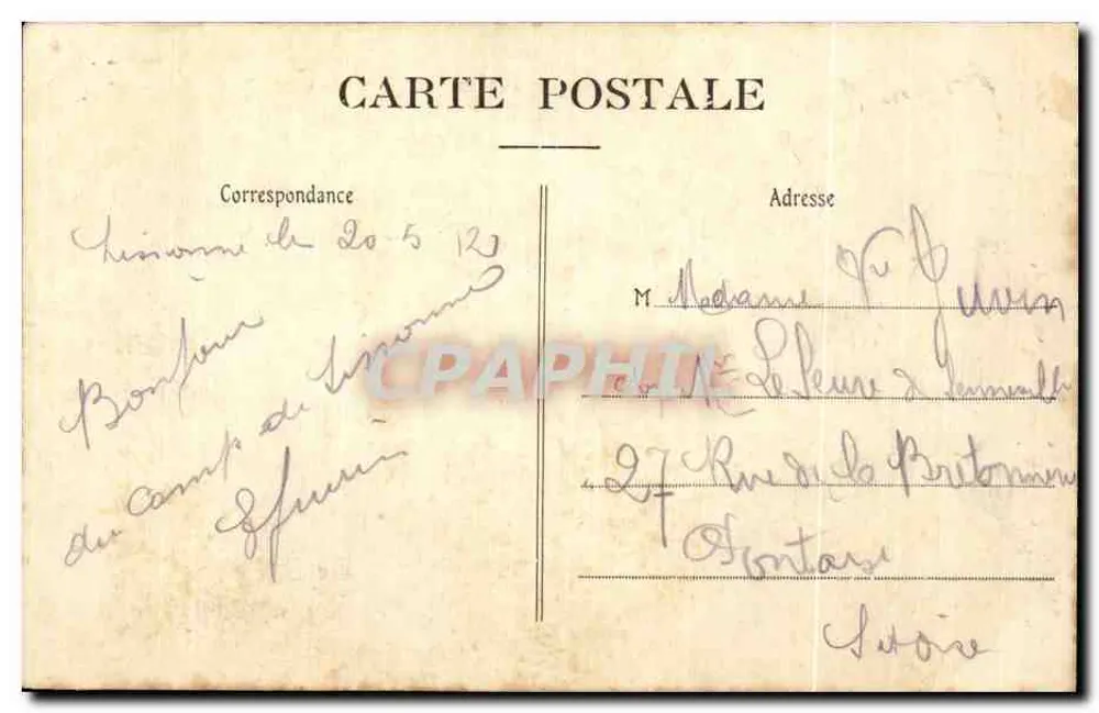 Campo de Sissonne (Aisne) — O Despertar — Pottelain-Parnine, editor, Sissonne (Aisne) - Verso