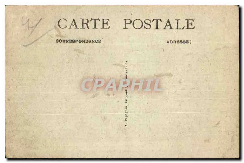 Blois — Rue Porte-Côté — Grand Hôtel et pharmacie A. Cauchie - Verso