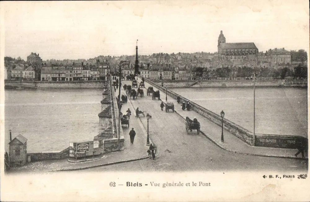 Blois — Vista geral e o Ponte — B.F., Paris, n°62 - Frente
