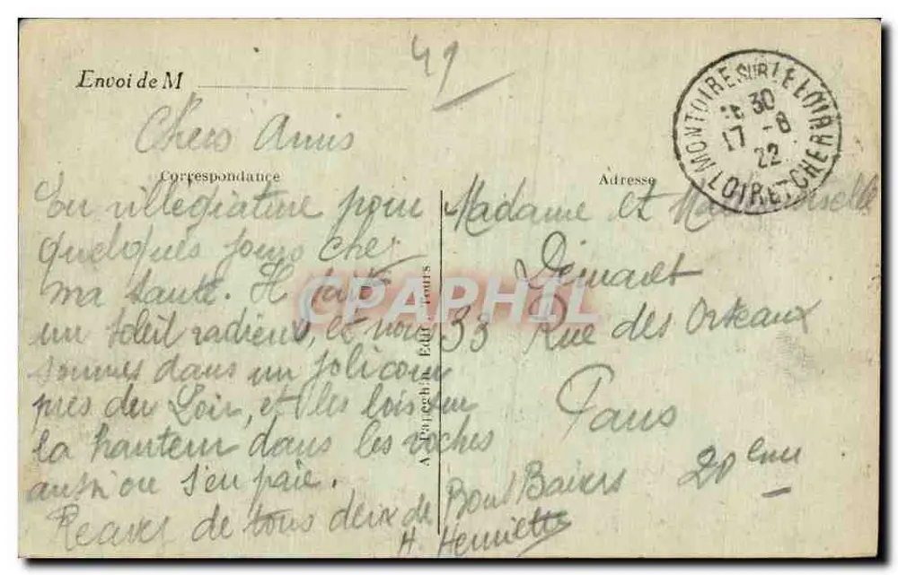 Montoire (Loir-et-Cher) — O Ponte sobre o Loir (Sudeste) — A.P. - Verso