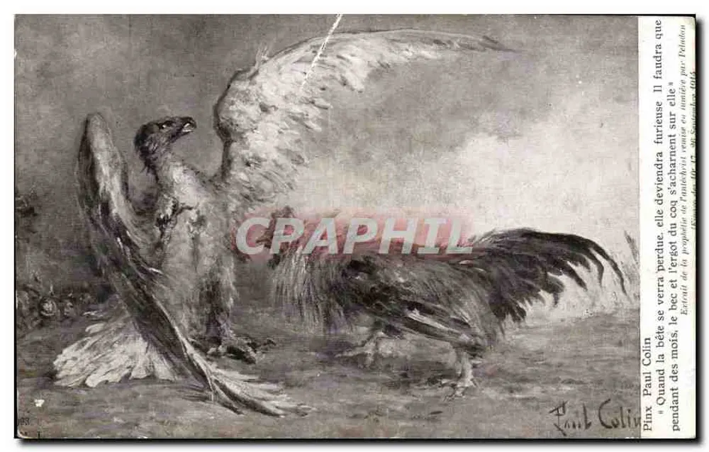 Gevecht tussen een uil en een haan — Paul Colin — Uitgave Patriote - Voorkant