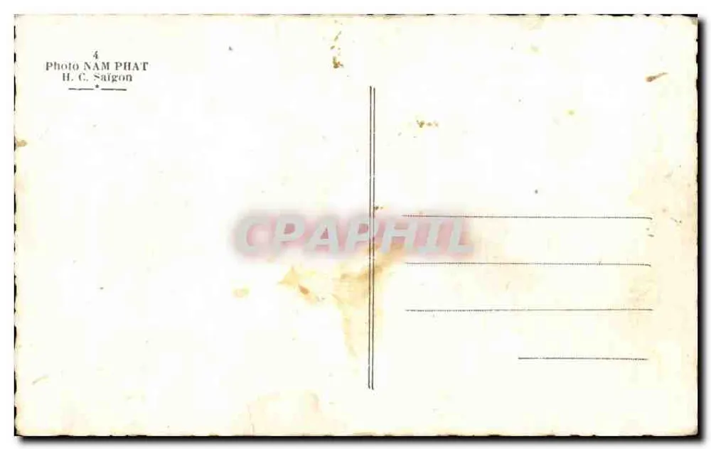 Saigon, Souvenir do Viet-Nam — Jovem Vietnamita, Boulevard Bonard, rua Catinat, Jardim Botânico — Foto NAM PHAT, H.C. Saigon - Verso