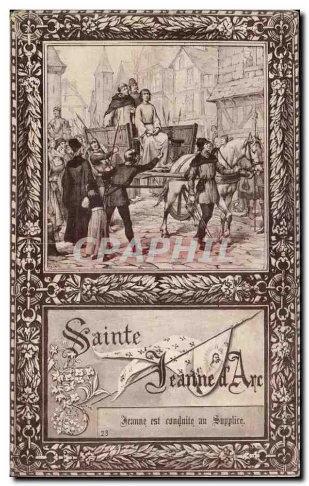 Sainte Jeanne d'Arc — Jeanne wird zur Hinrichtung geführt — Kunstkollektion der Maison de la Bonne Presse, Paris - Vorderseite
