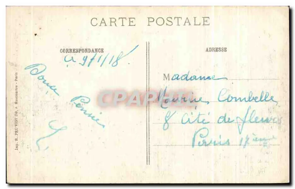 Nieuport (Belgien) — Details der Zerstörung nach dem Durchgang der Deutschen — Visé Paris 263 - Rückseite