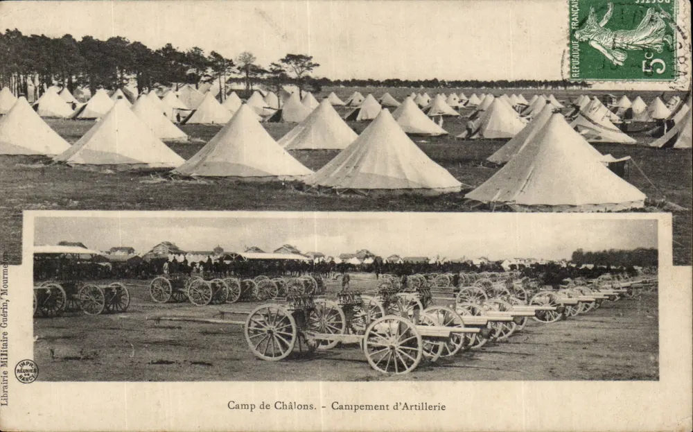 Camp de Châlons — Artillerie-Lager — Militär-Buchhandlung Guerth, Mourmelon - Vorderseite
