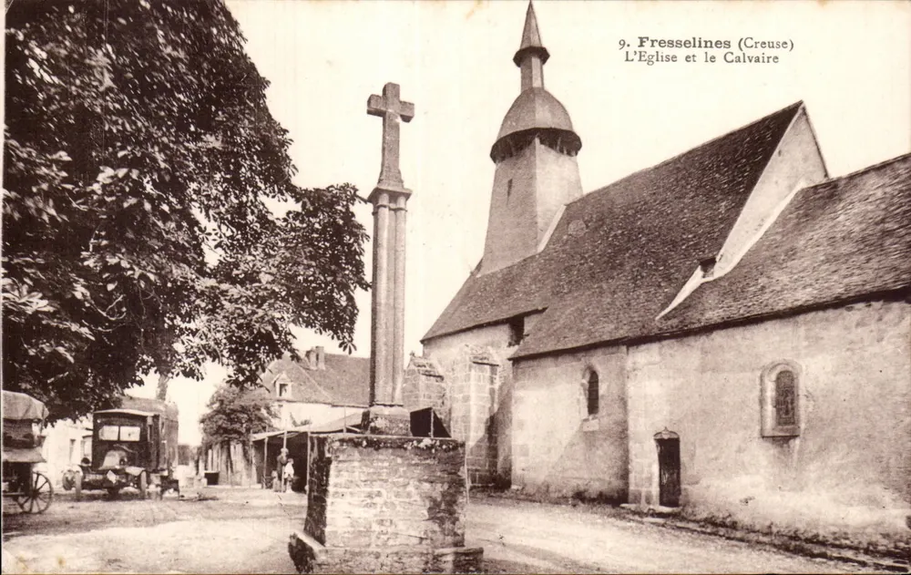 Fresselines (Creuse) — Die Kirche und das Kreuzwegbild — R. Dorange, Verlag Tours - Vorderseite
