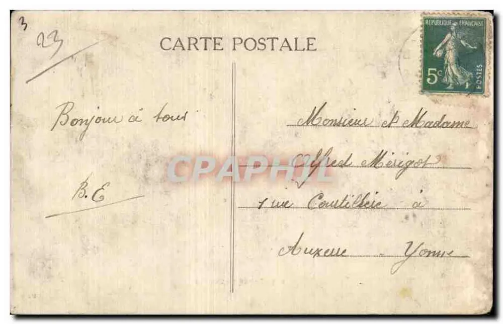 Deux personnes derrière un mur de pierres — Types Creusois n°992 — éditeur FM - Verso