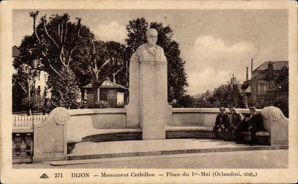 Dijon — Monument Crébillon — Praça do 1º de Maio (Orlandini, esc.) - Frente