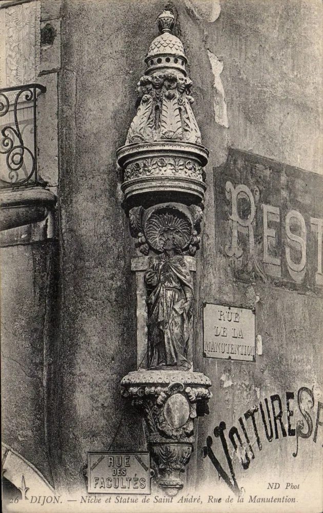 Dijon — Nische und Statue des Heiligen André, Rue de la Manutention — ND Phot - Vorderseite