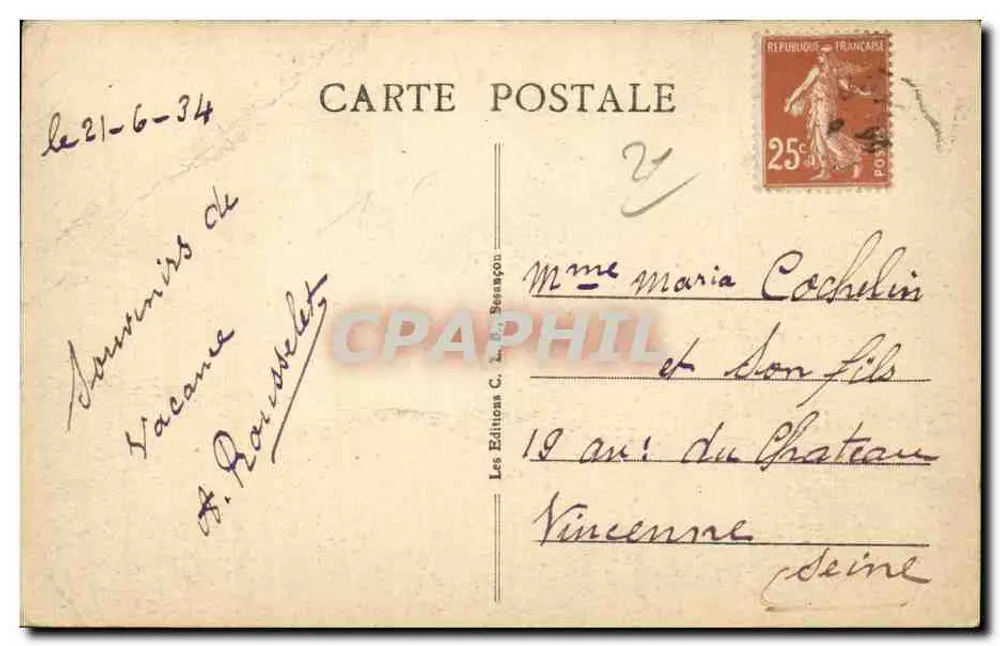 Dijon — Schloss der Herzöge von Burgund, Rathaus — Les Éditions C. Le Bécançon, n° 3037 - Rückseite