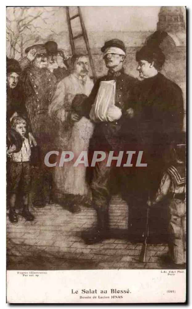 O Saúdade ao Ferido — Desenho de Lucien JONAS — L.A.I. de Arte Fot. Paris - Frente