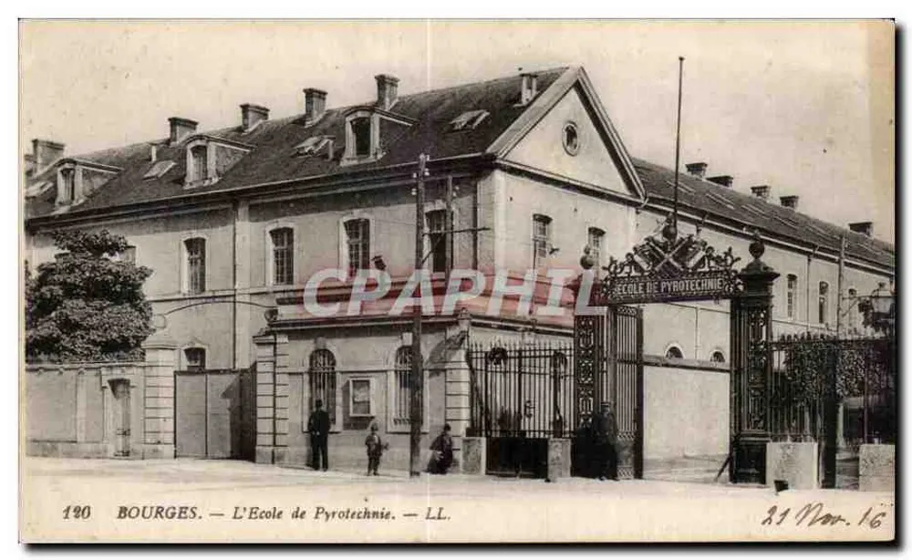 Bourges — A Escola de Pirotecnia — LL. n°190 - Frente
