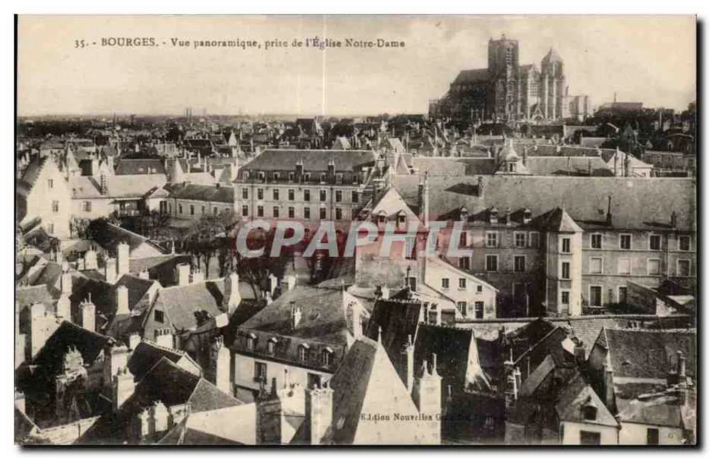 Bourges - Panoramablick vom Kirchhof Notre-Dame — Edition Nouvelles Géographiques, Nr. 35 - Vorderseite