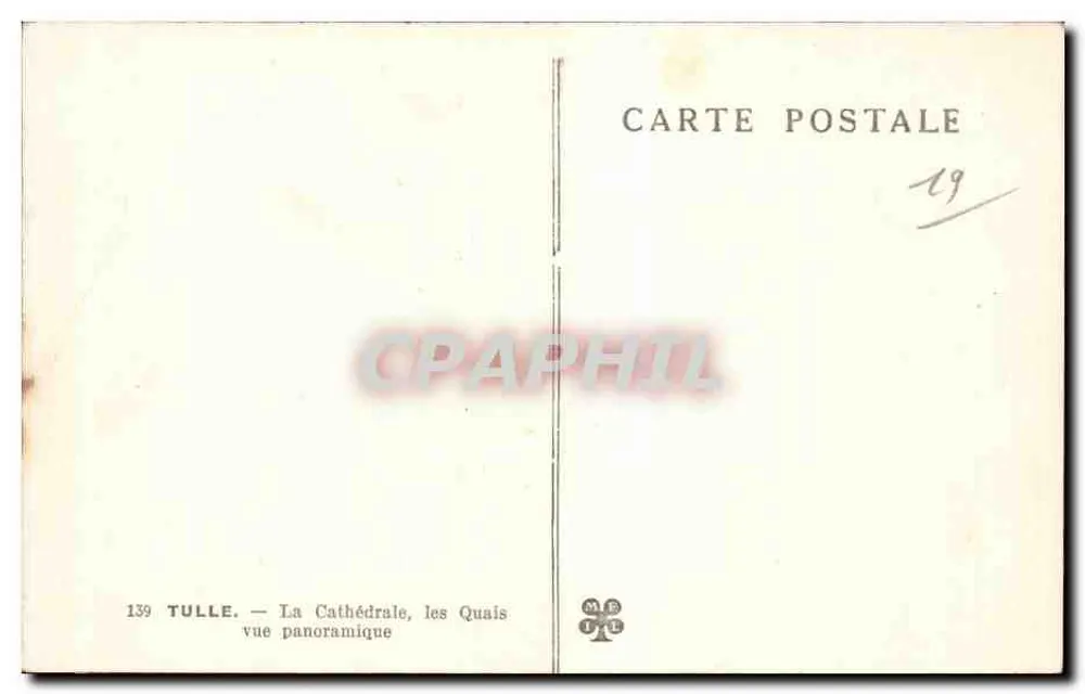 Tulle — Die Kathedrale, die Quais Panoramablick — n°139 - Rückseite