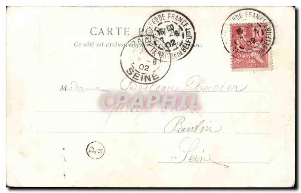 Soldado francês — Caçador a pé — editor Louis Fournier, n° 39 - Verso