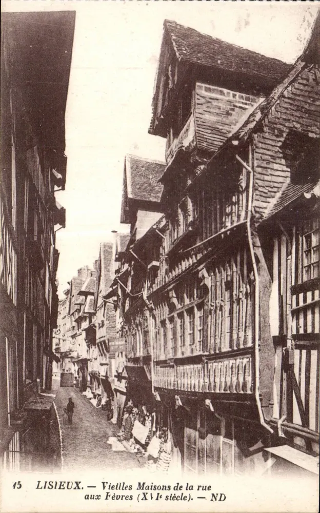 Lisieux — Alte Häuser in der Rue aux Fèvres (16. Jahrhundert) — ND - Vorderseite