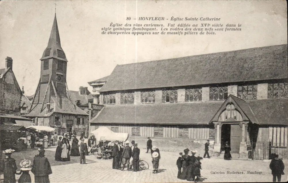Honfleur — Katedra św. Katarzyny — Gotycka katedra z wieku XVI — Galeries Modernes, Honfleur - Awers