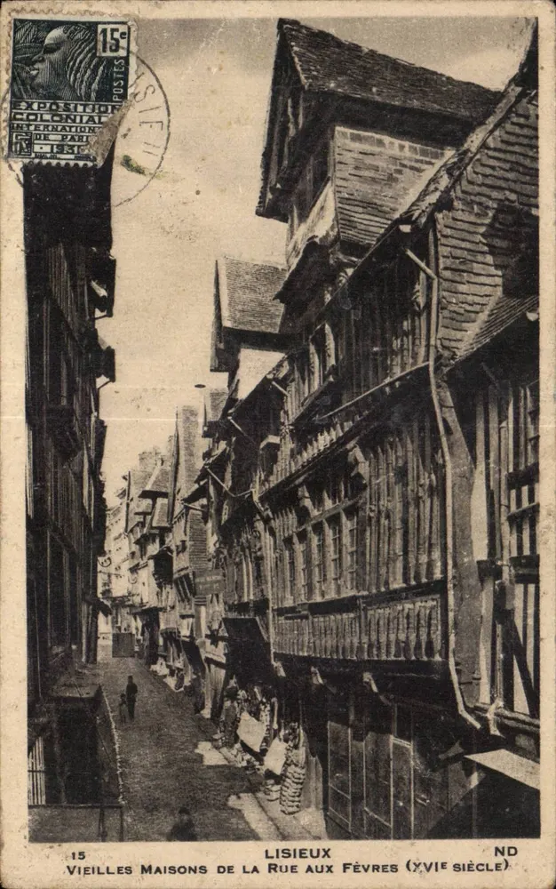 Lisieux — Alte Häuser der rue aux Fèvres (16. Jahrhundert) — ND - Vorderseite