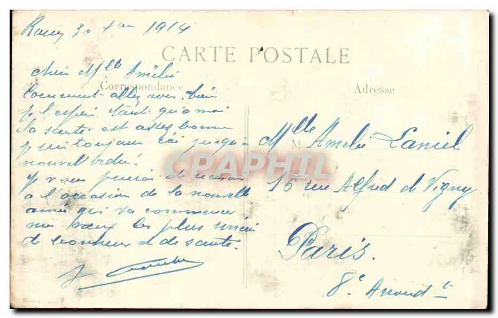 Reims — Eine Straße nach dem Bombenangriff — L. C. H. Paris - Rückseite