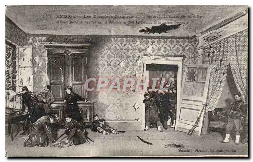 Die letzten Cartonghes — Drama der Malerei von Madame Rochard, in Tabellies im Jahr 1876. Die Entspannung im Haus Bourrerie — Suzaine-Pierson, Verlag, Sedan - Vorderseite