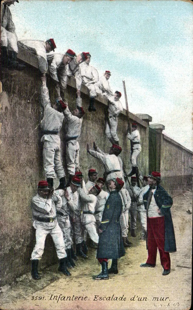 Infanterie. Wandern über eine Mauer — L.V. & Cie, n° 3591 - Vorderseite
