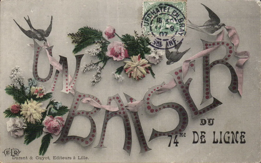 Küsse der Linie — 74. Linie — Durant & Guyot, Verleger in Lille - Vorderseite