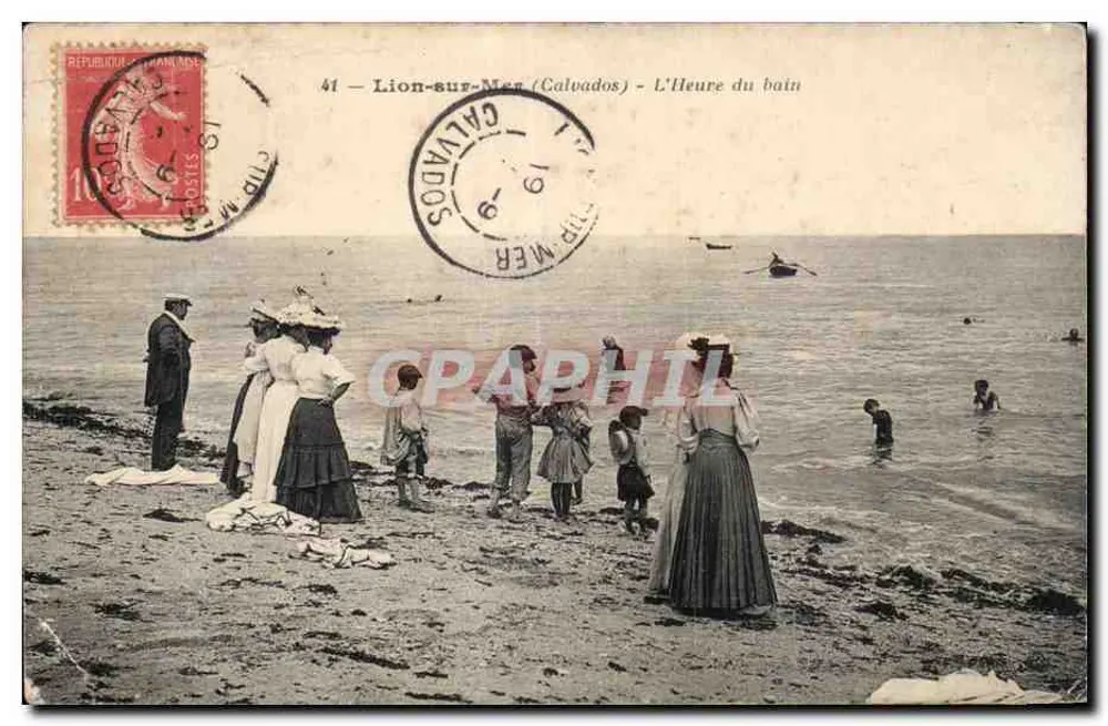 Lion-sur-Mer (Calvados) — A Hora do Banho — editor não identificado, n° de série 41 - Frente