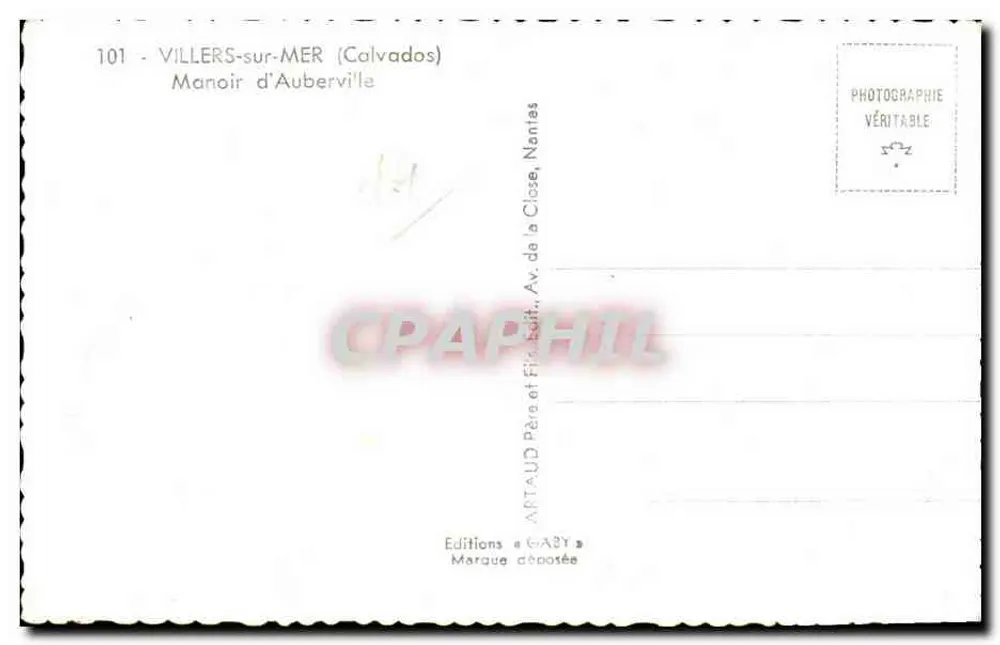 Schloss Auberville — VILLERS-sur-MER (Calvados) — GABY Editions - Rückseite