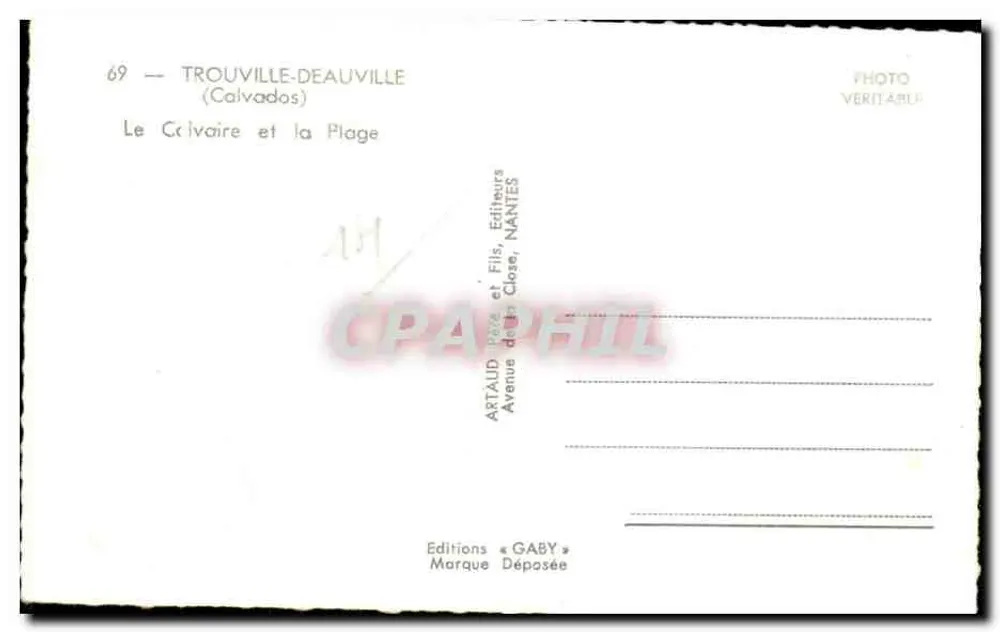 Der Calvary und die Strände — Trouville-Deauville (Calvados) — Editions Gaby, Nantes - Rückseite
