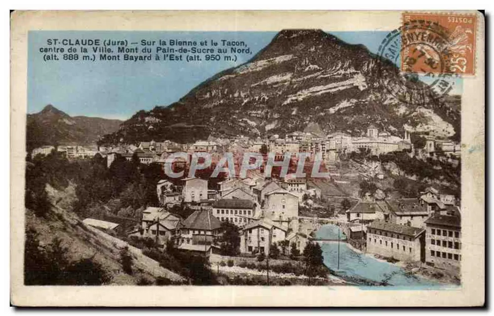 ST-CLAUDE (Jura) — Vista do centro da cidade com os montes ao redor — editor não visível, número de série ilegível - Frente