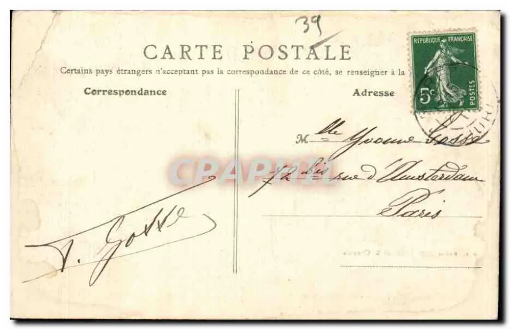 Morez-du-Jura — Rue des Jardins — B.F., Paris — Cliché R. Chapnus — n°1429 - Rückseite