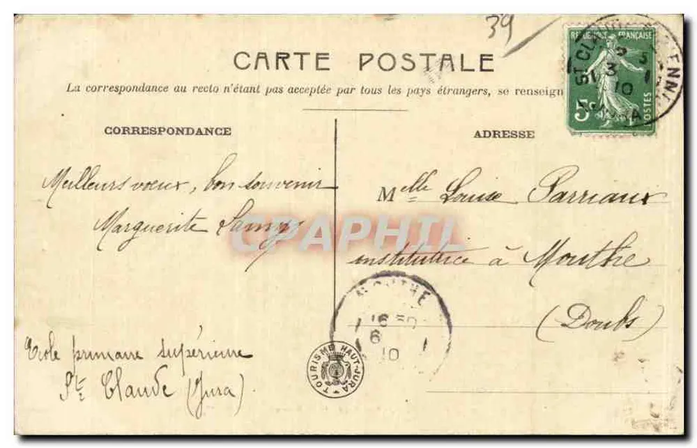 St-ClAUDE - Les Bords de la Bienne - Cl. P. R. - Verso