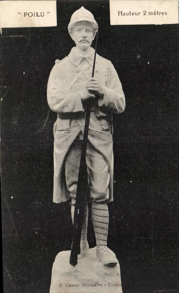Statue des « Poilu » — Verlag E. Camus, Toulouse — Höhe 2 Meter - Vorderseite
