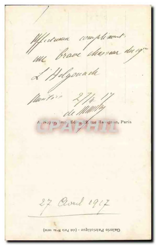 General De MAUD'HUY — Ernennung zum Kommandeur der Ehrenlegion — Chiché Pirou, n°45 - Rückseite