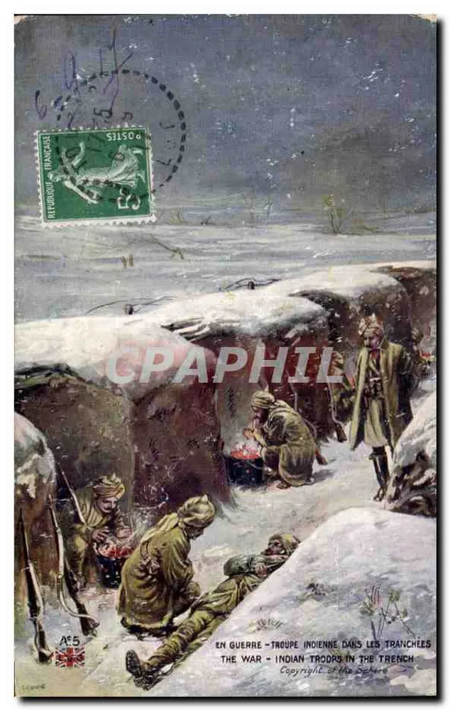 Indische Truppen in Schützengräben — Serie A°5 — Verlag: The Sphere - Vorderseite