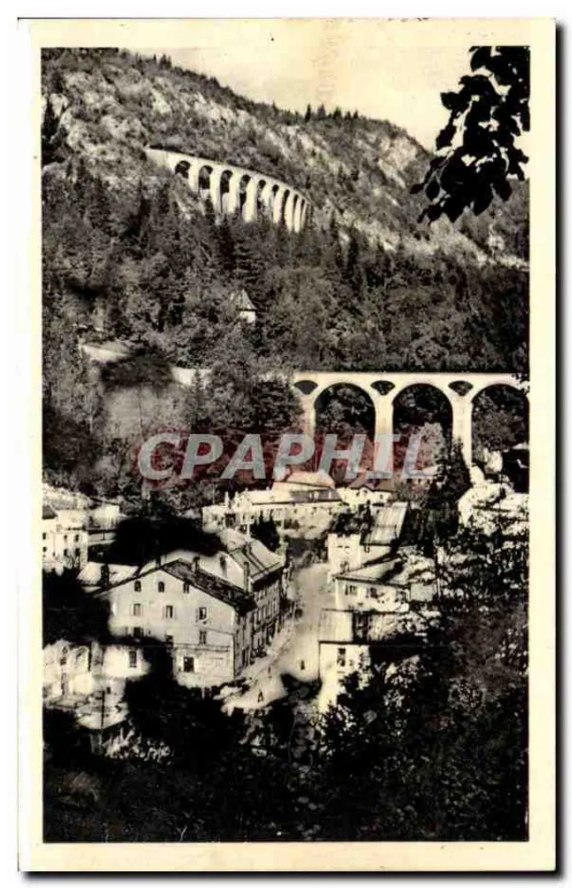 Widok na wiadukty i Morez-le-Bas — Wydawnictwo M. Vinga, Morez - Awers