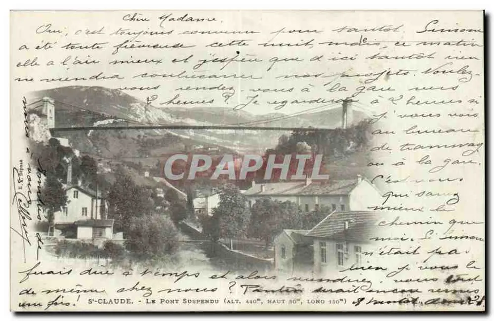 SAINTE-CLAUDE — O Ponte Suspensa — Éditeur E. Béguin - Frente