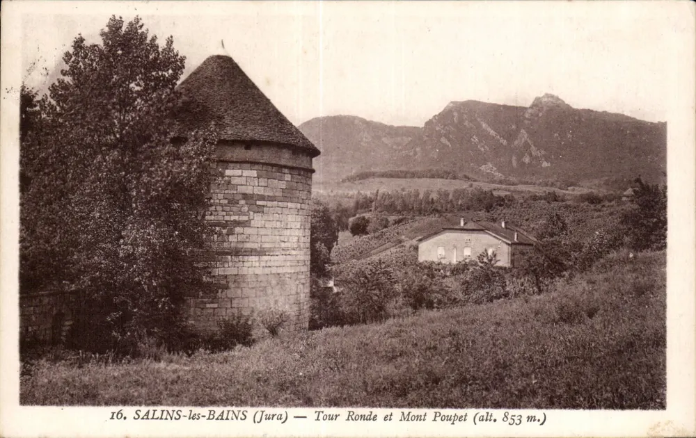 Salins-les-Bains (Jura) — Tour Ronde und Mont Poupét (Höhe 853 m) - Vorderseite