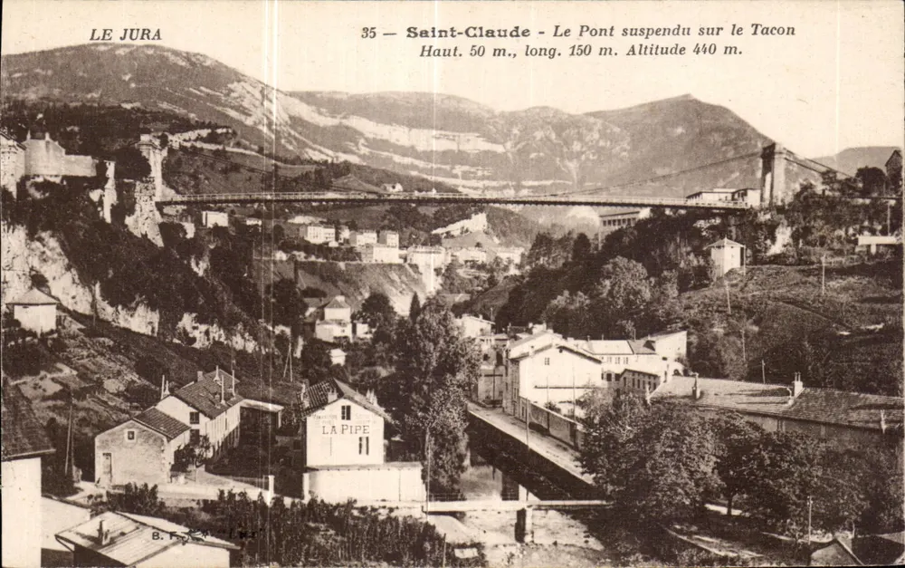 Saint-Claude — O Ponte Suspensa sobre o Tacon — editor B. F. — n°35 - Frente