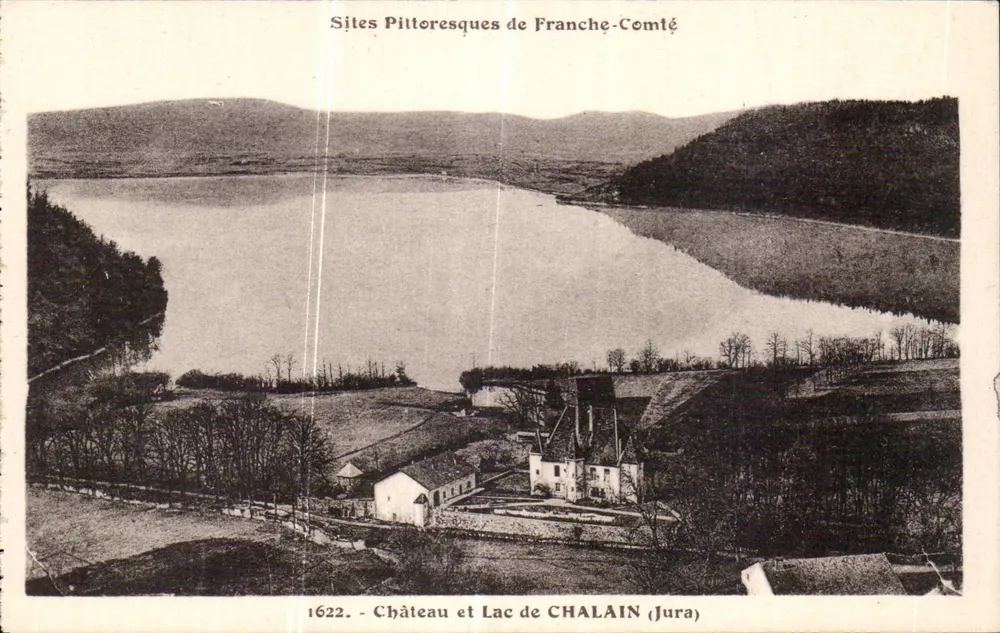 Castelo e Lago de CHALAIN (Jura) — Locais Pitorescos da Franche-Comté — Edições E. B. Beaussou - Frente